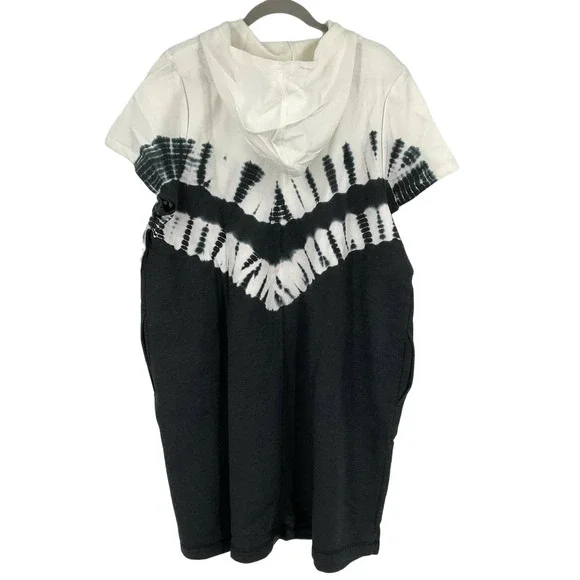 Livi Lane Bryant Hoodie Sweater Dress Tie Dye White Charcoal Size 18/20 NWT - Picture 2 of 5